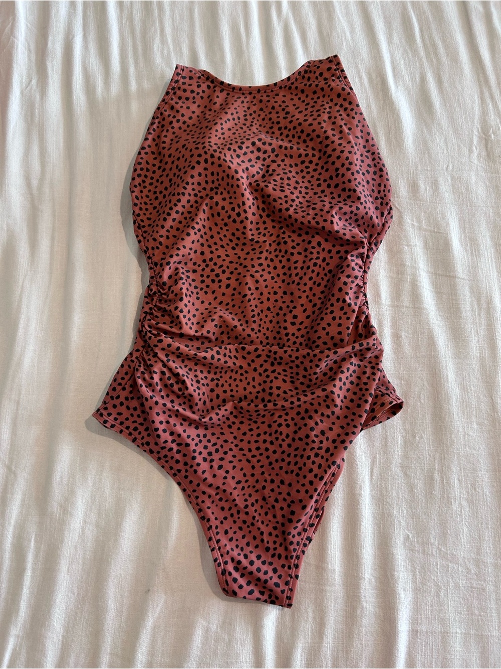 Kona Sol Rust Brown and Black Spotted One-Piece